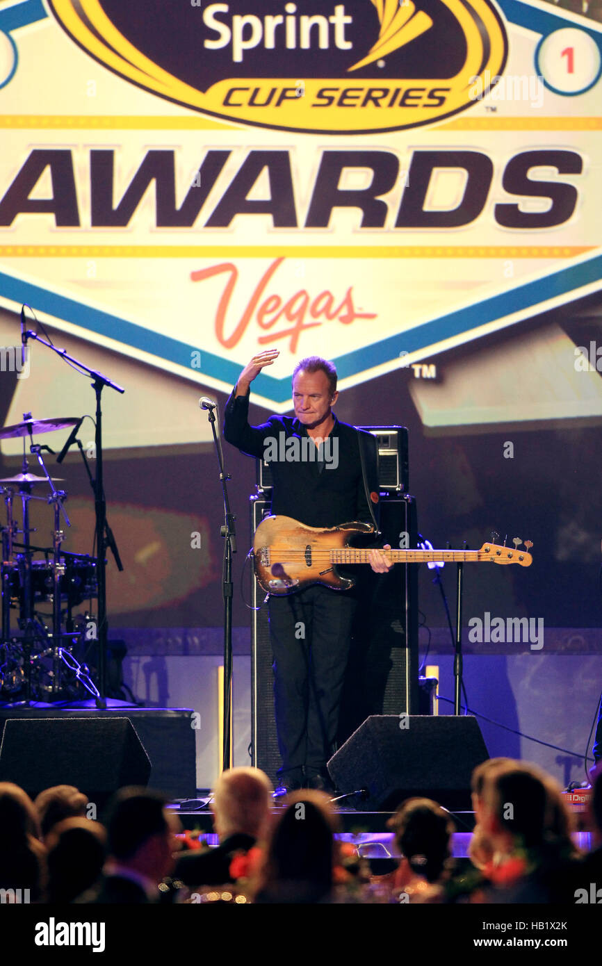 LAS VEGAS, NV - 02. Dezember: Sting bei den 2016 zeigen NASCAR Sprint Cup Series Awards im Wynn Las Vegas am 2. Dezember 2016 in Las Vegas, Nevada. Bildnachweis: mpi34/MediaPunch Stockfoto