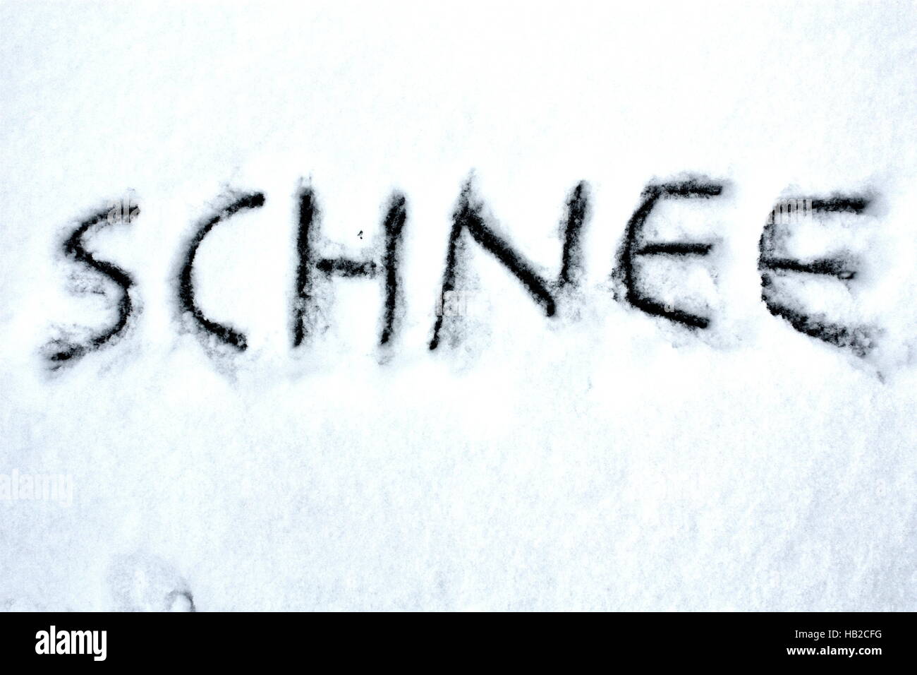geschrieben im Schnee Stockfoto