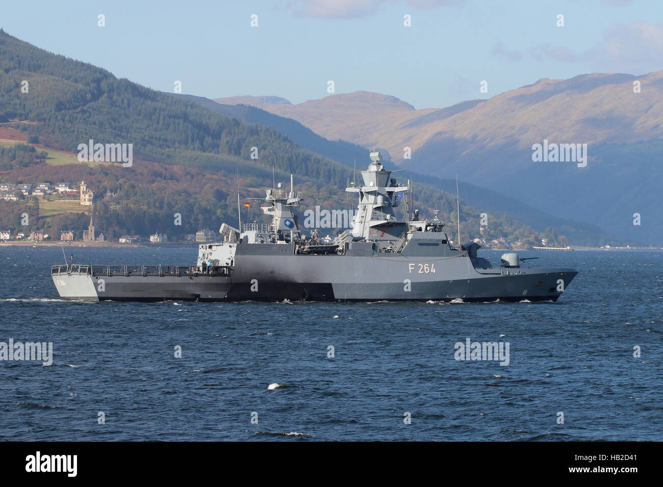 FGS-Ludwigshafen am Rhein (F264), eine Korvette Braunschweig-Klasse der deutschen Marine, Ankunft für Übung Joint Warrior 16-2. Stockfoto