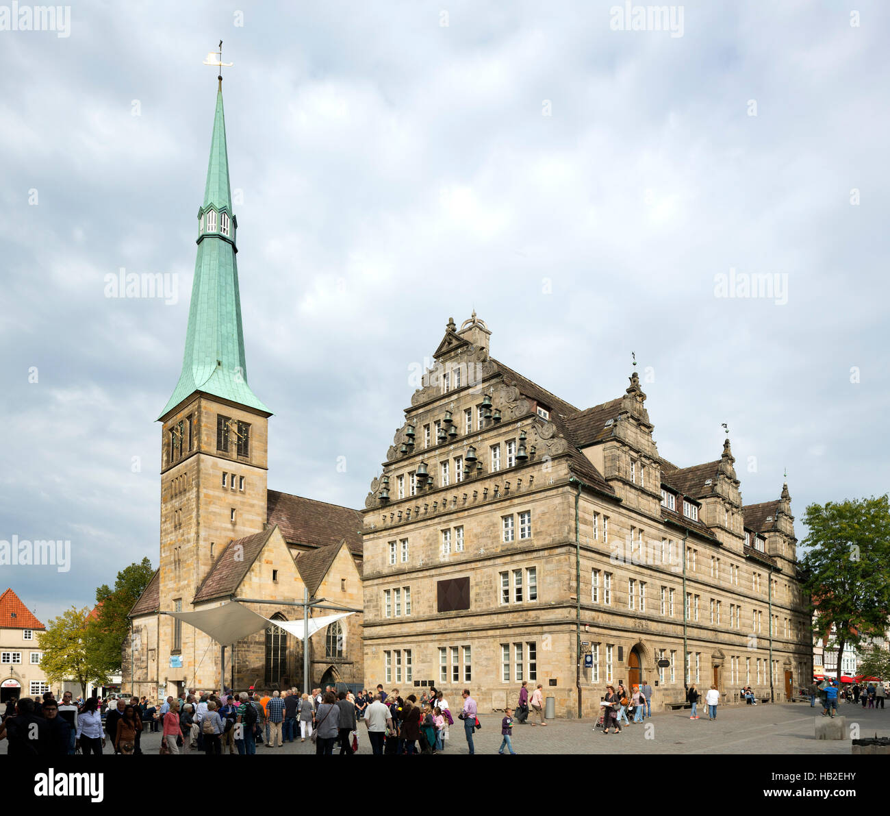 Hochzeit Haus von 1617, städtische Festival und center Feier, Markt Church St. Nicolai, Weserrenaissance Stockfoto
