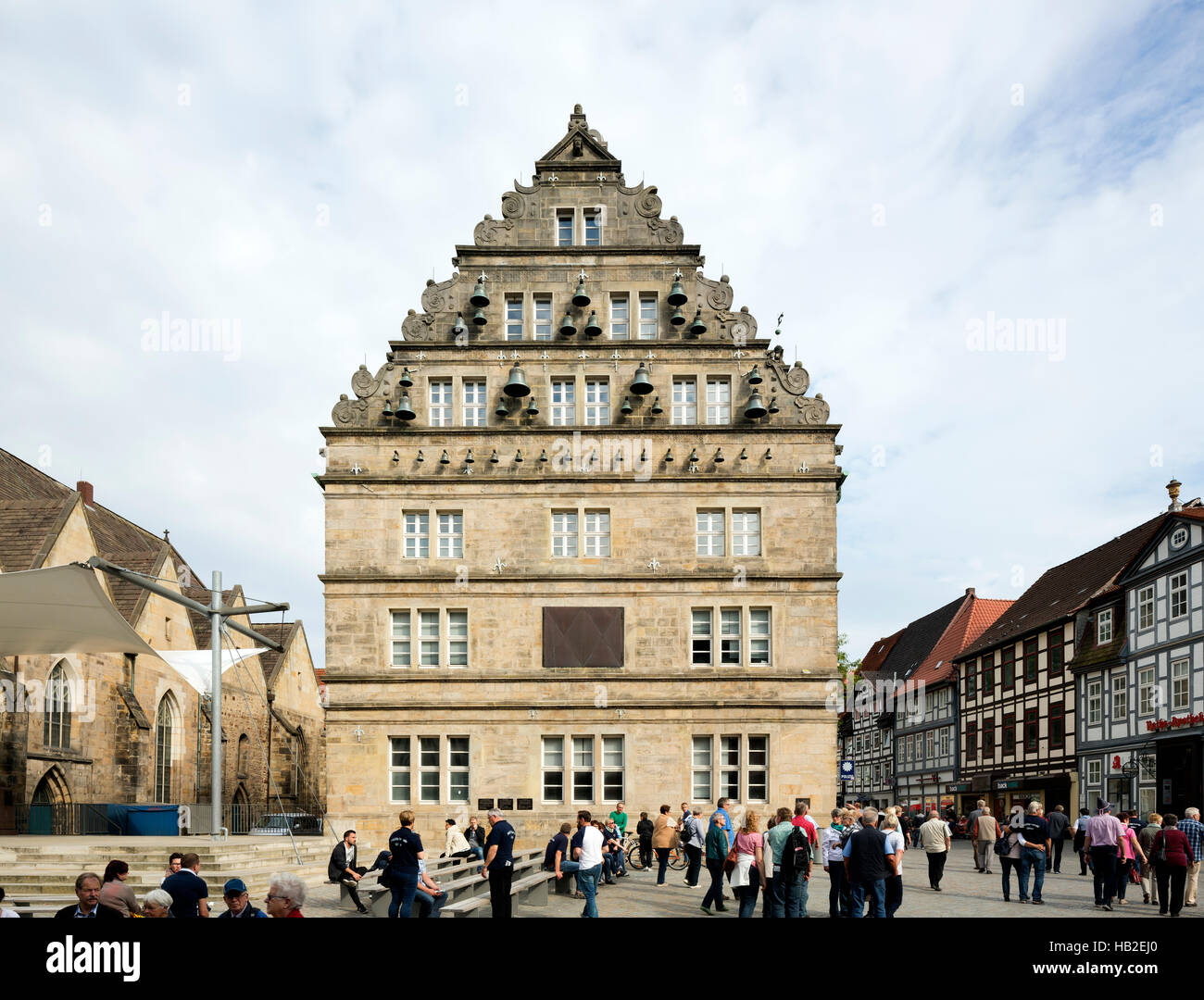Hochzeitshaus von 1617, kommunalen Festivals und feiern zentrieren, Weserrenaissance, Altstadt Hameln, Niedersachsen Stockfoto