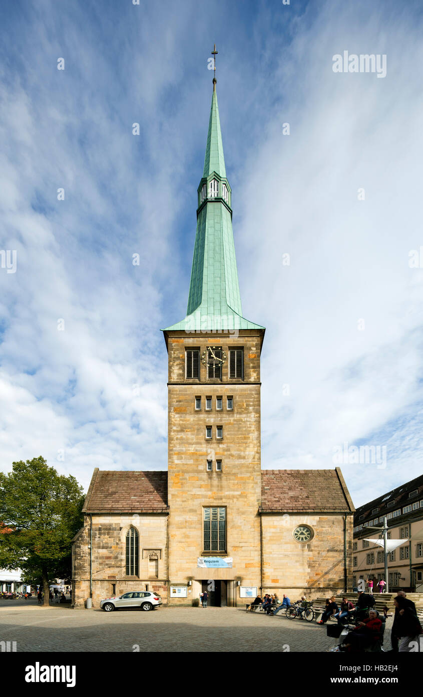 Kirche St. Nicolai, Pferdemarkt, Altstadt Hameln, Niedersachsen, Deutschland zu vermarkten. Stockfoto