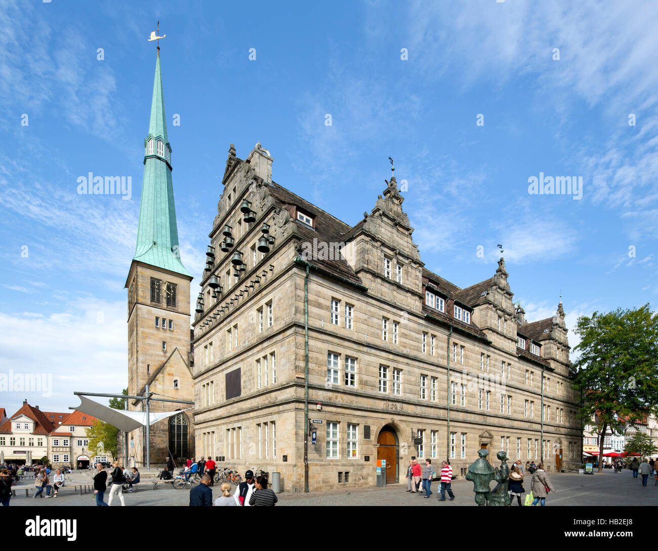 Hochzeit Haus von 1617, städtische Festival und center Feier, Markt Church St. Nicolai, Weserrenaissance Stockfoto