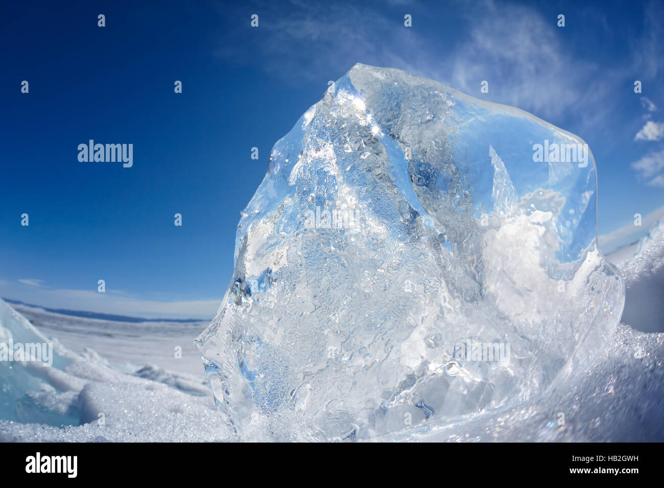 Eisscholle Winter Baikal-See Stockfoto