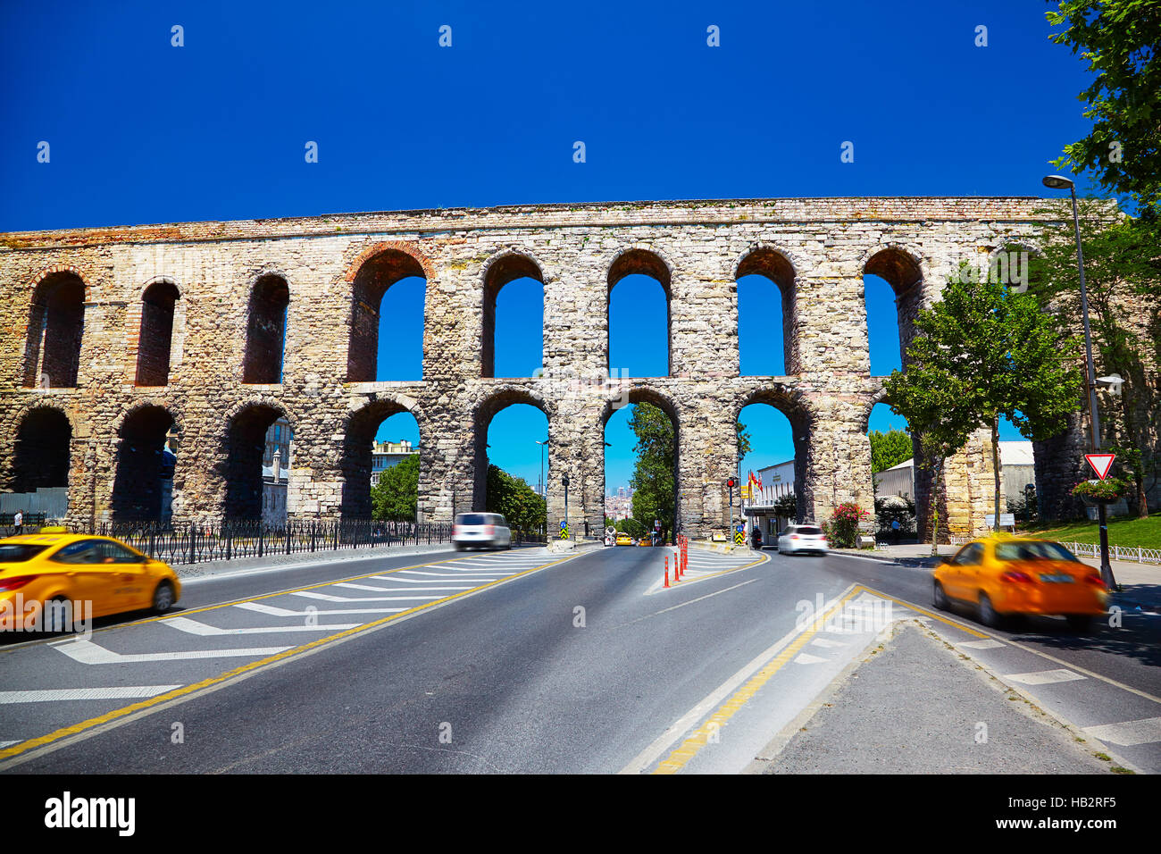 Das Valens-Aquädukt, Istanbul Stockfoto