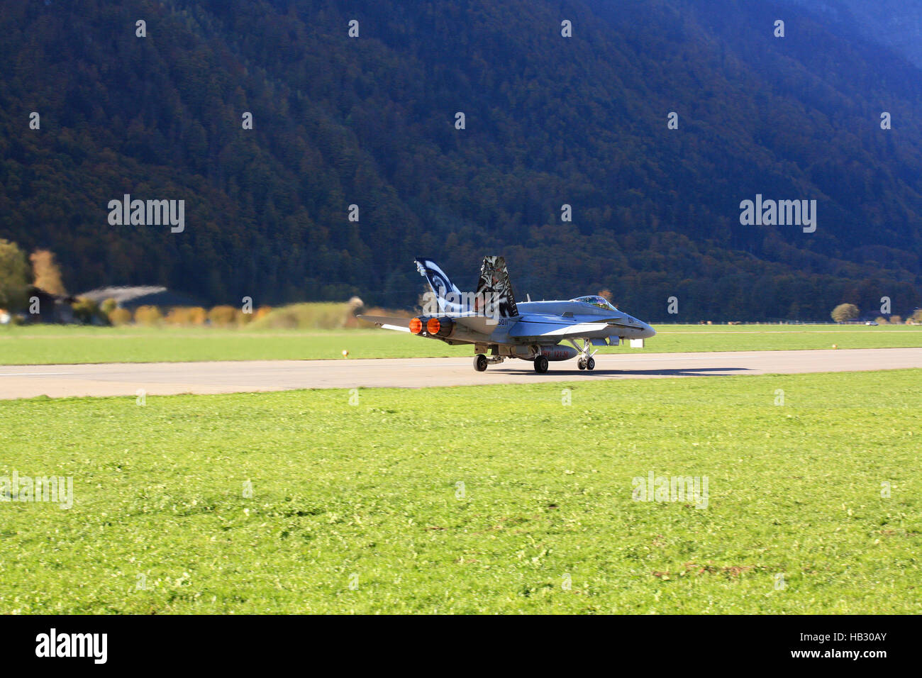 Schweiz, Meiringen, Flugplatz, FA-18 Hornet Stockfoto