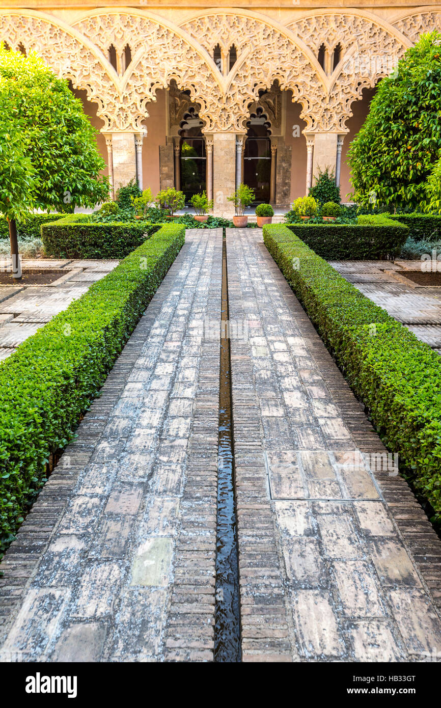 maurische Garten Zaragoza Spanien Stockfoto