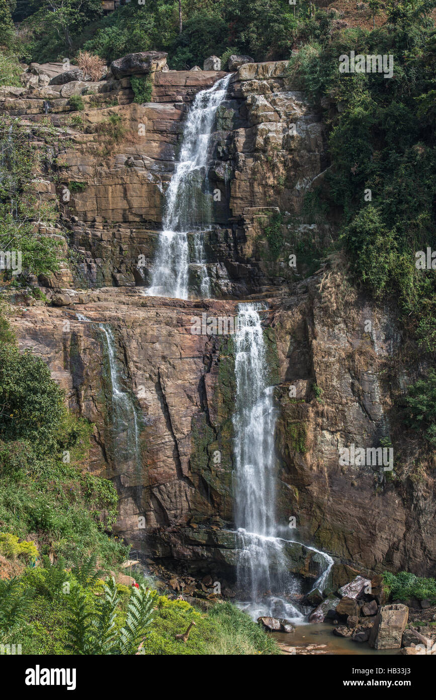 Ramboda Wasserfall in Sri Lanka Tee Land Stockfoto