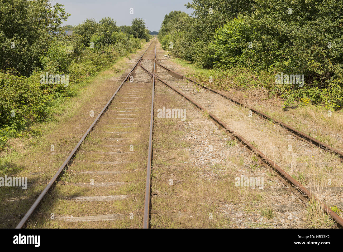 Austausch in einer alten Eisenbahnlinie Stockfoto