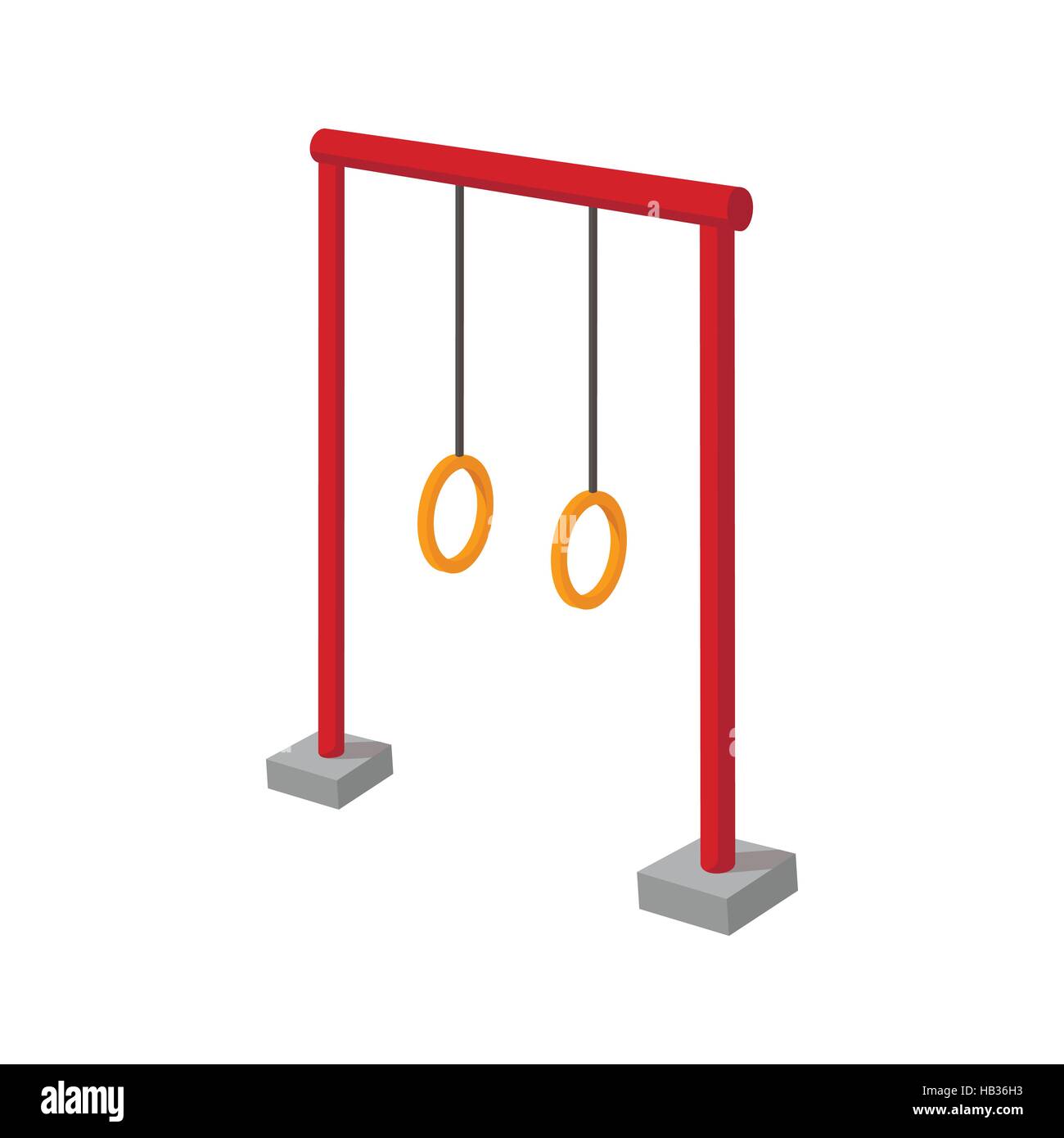 Gymnastik Ringe Kinder Cartoon Ikone Stock Vektor