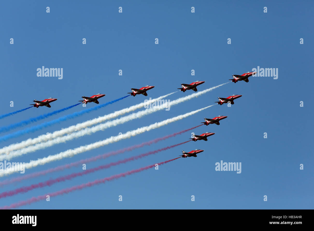 Payerne Flugshow Red Arrows Stockfoto