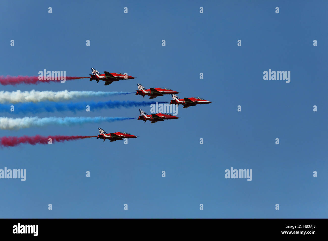 Payerne Flugshow Red Arrows Stockfoto