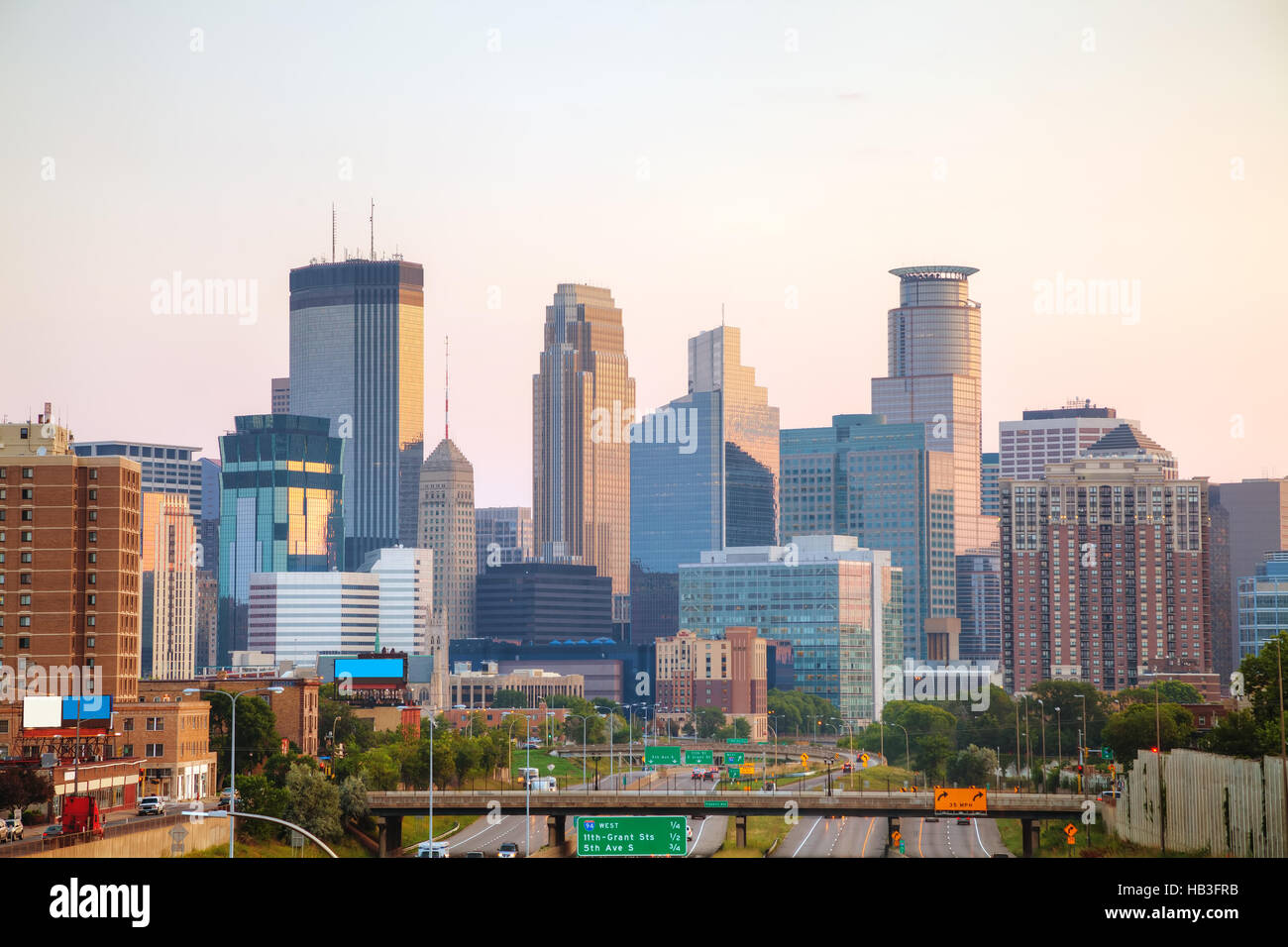 Die Innenstadt von Minneapolis, Minnesota Stockfoto