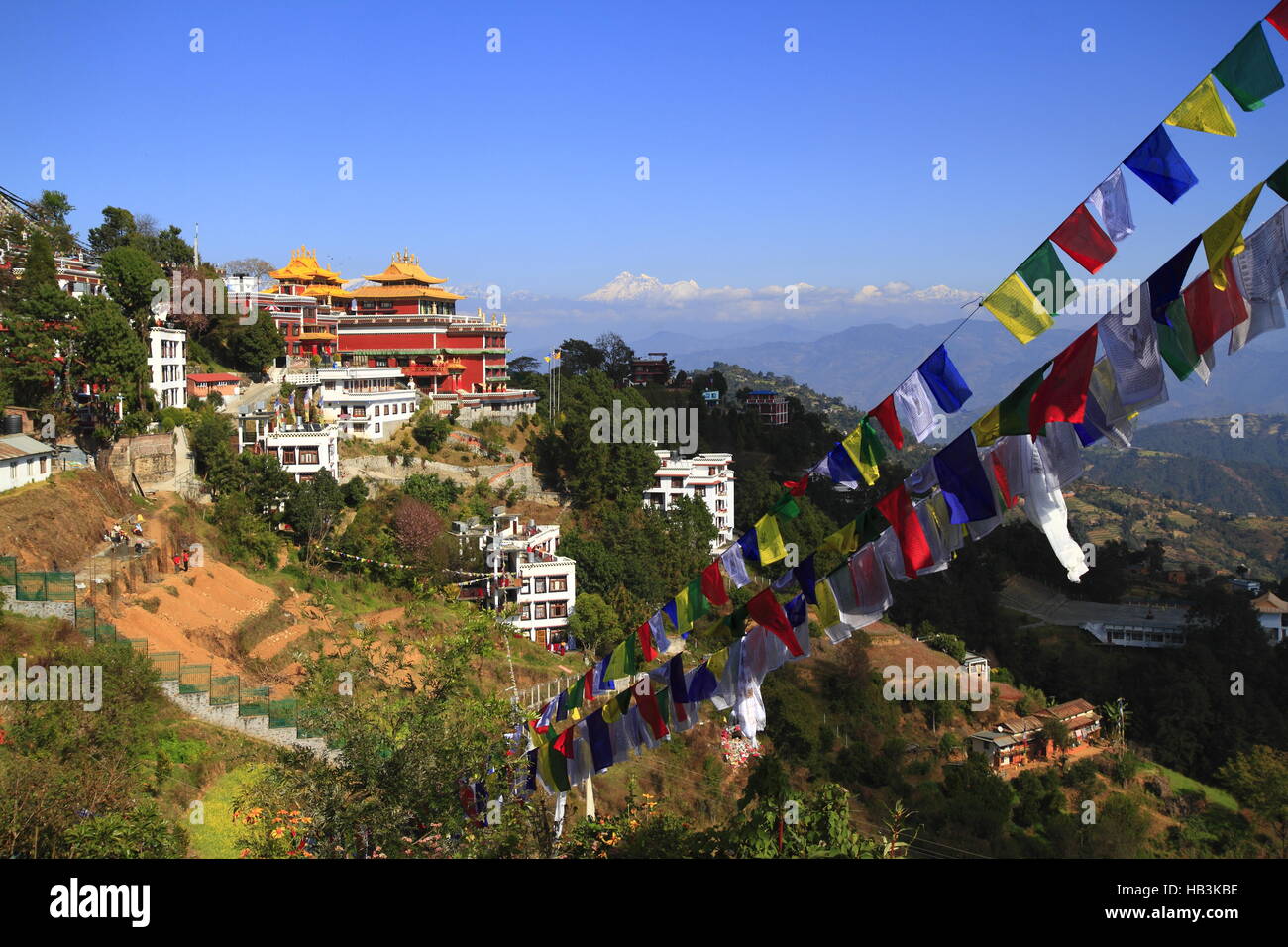 Thrangu Tashi Yangtse Moastery Stockfoto
