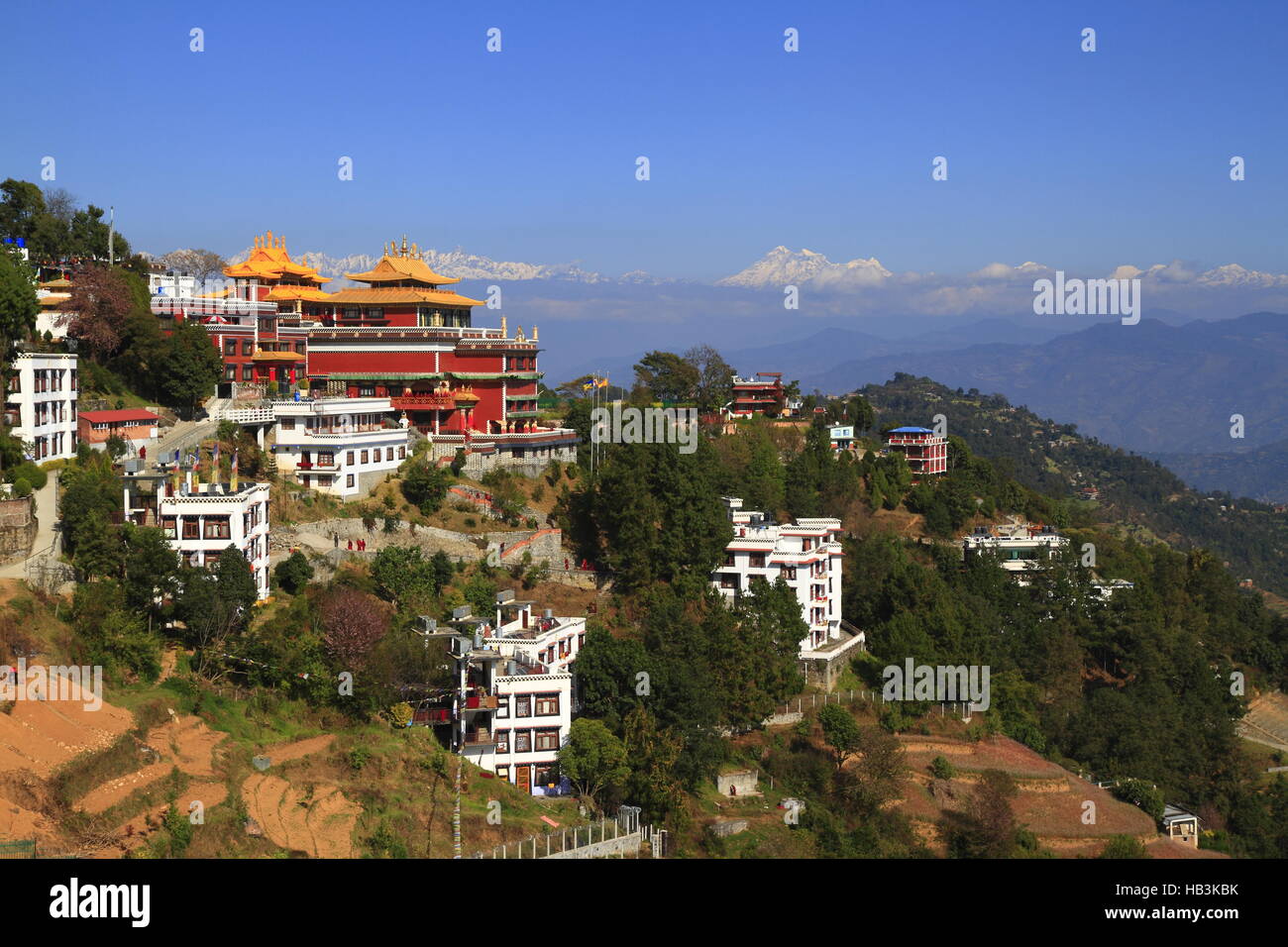 Thrangu Tashi Yangtse Moastery Stockfoto