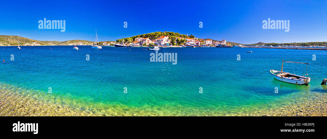 Rogoznica Küste und Strand Panorama Stockfoto