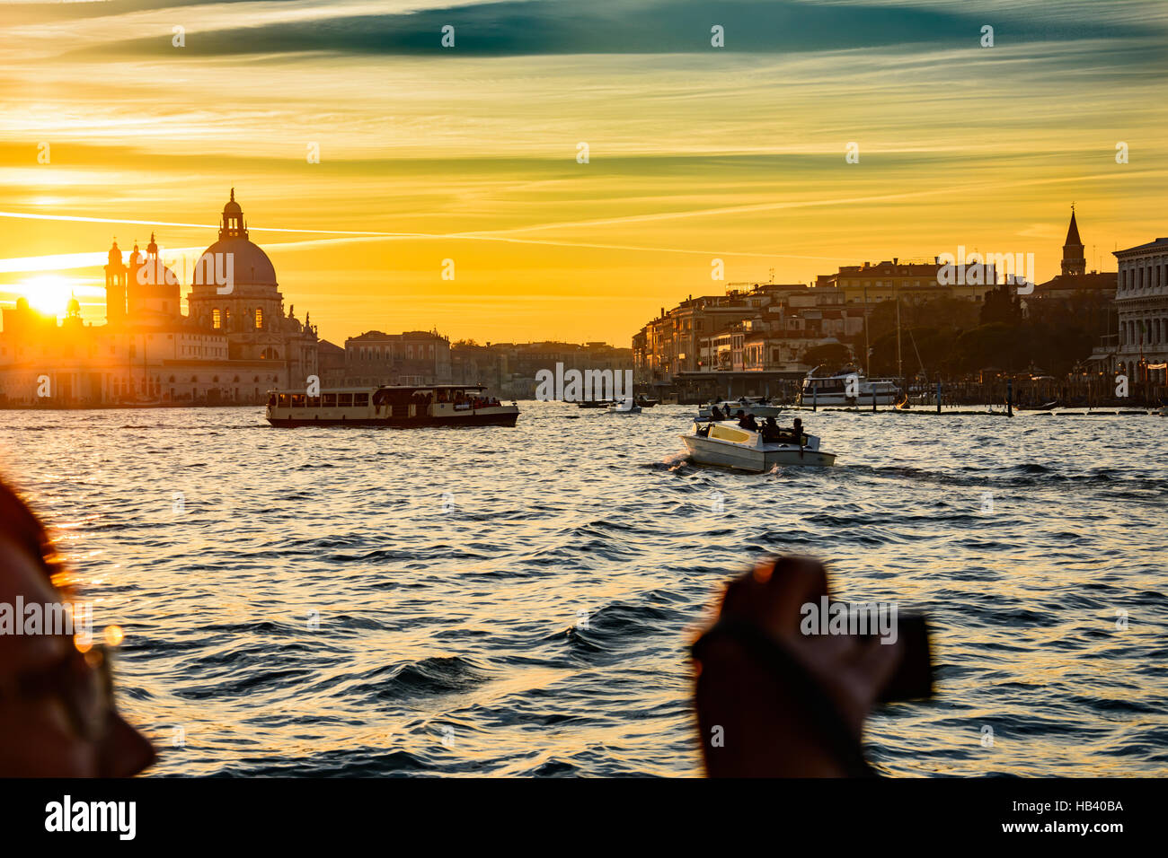 Venedig-Sonnenuntergang Stockfoto