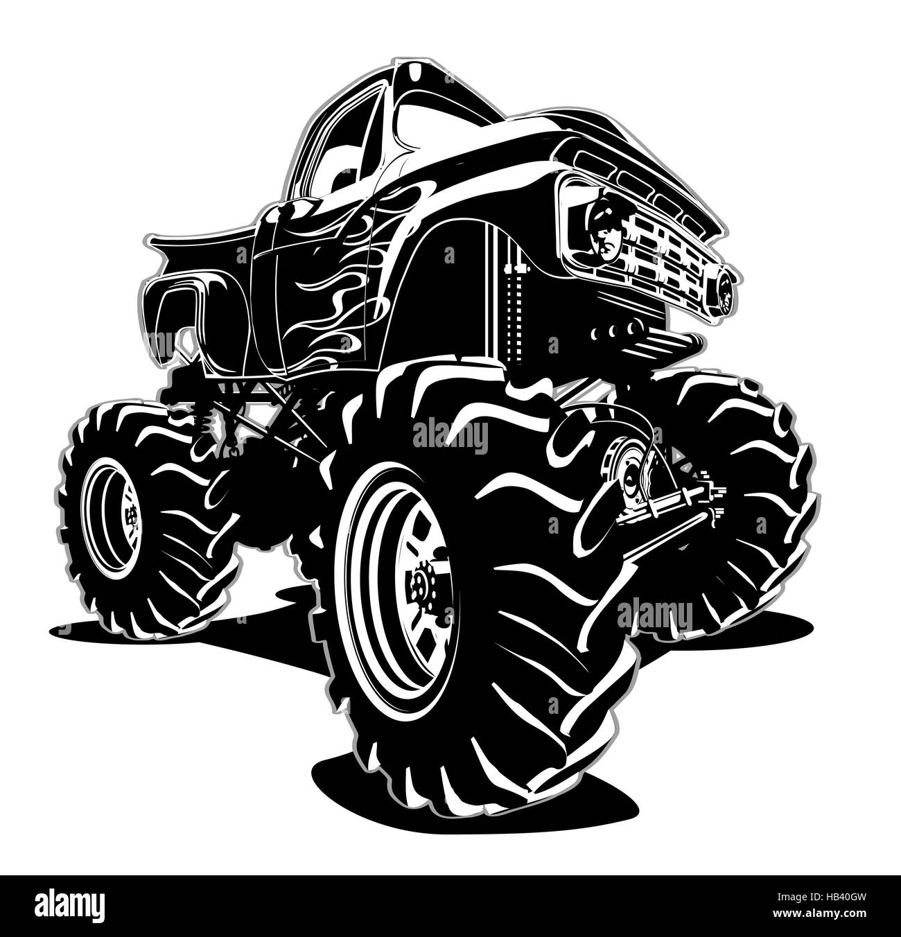 Cartoon-Monster-Truck Stockfoto
