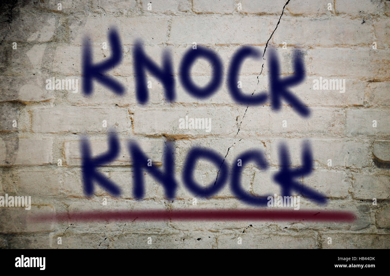 Knock Knock-Konzept Stockfoto