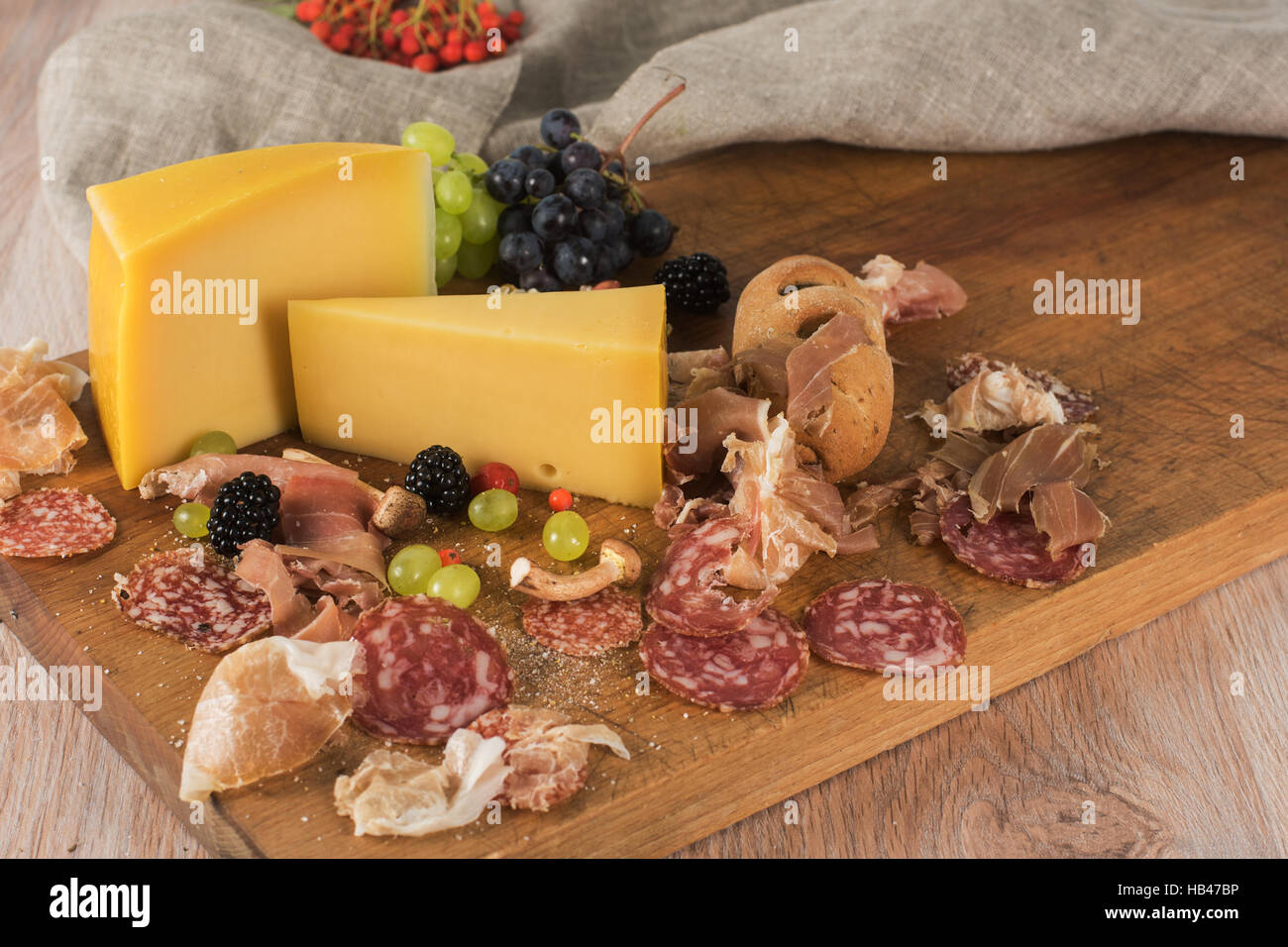 Essen auf dem Tisch Stockfoto