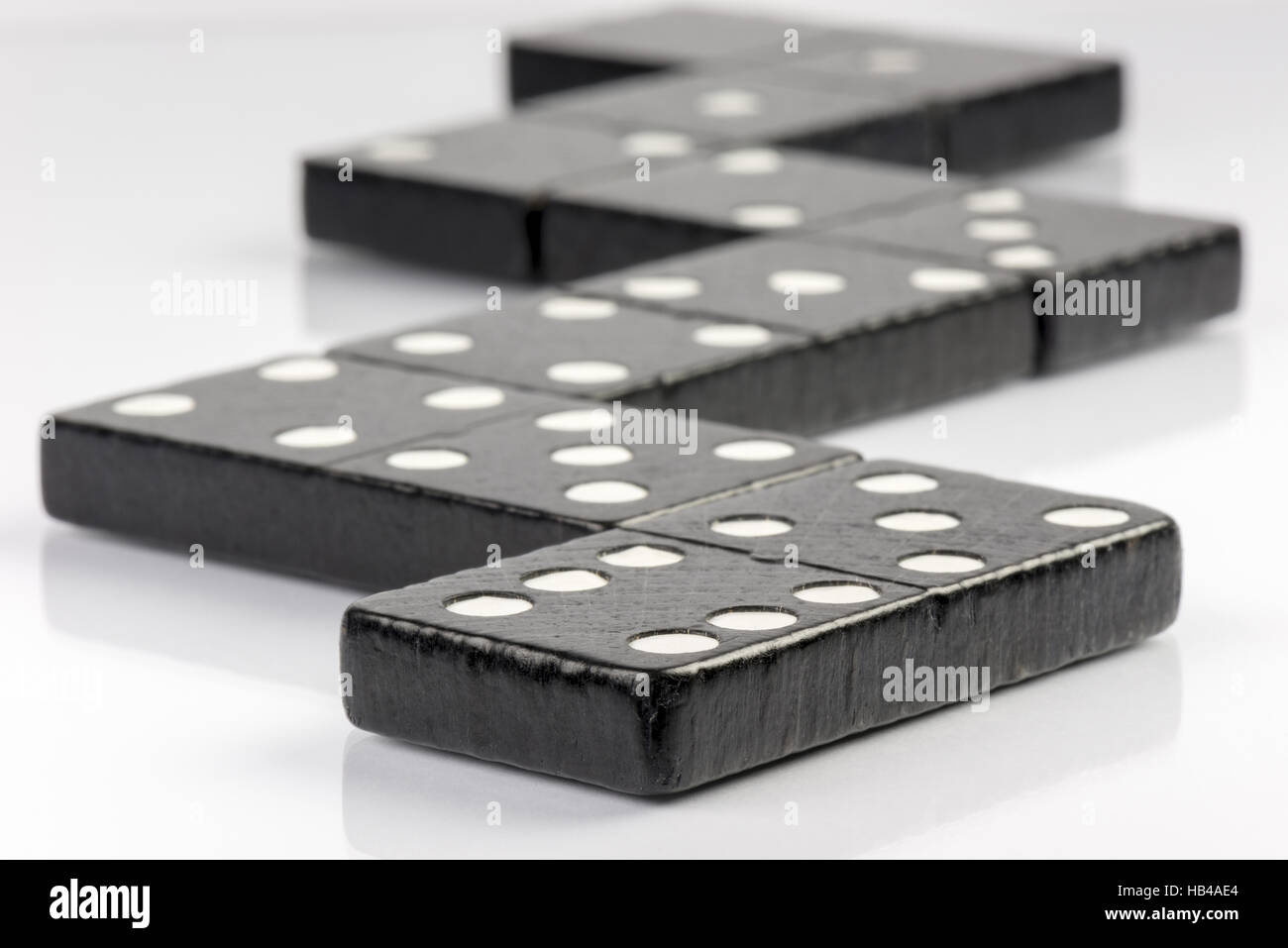 Black Domino-Steinen Stockfoto