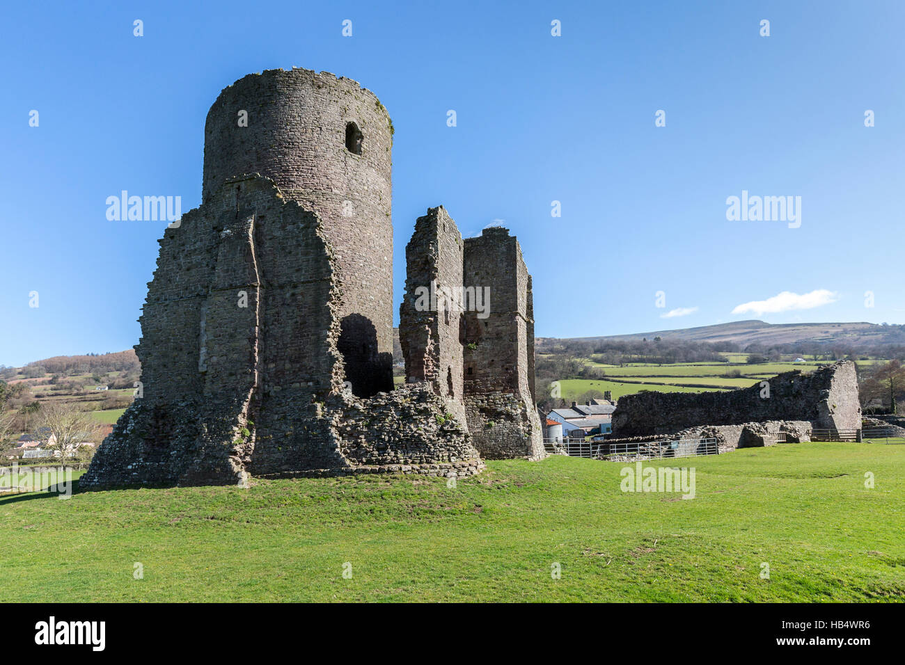 Ruine der Burg Tretower, Wales, UK Stockfoto