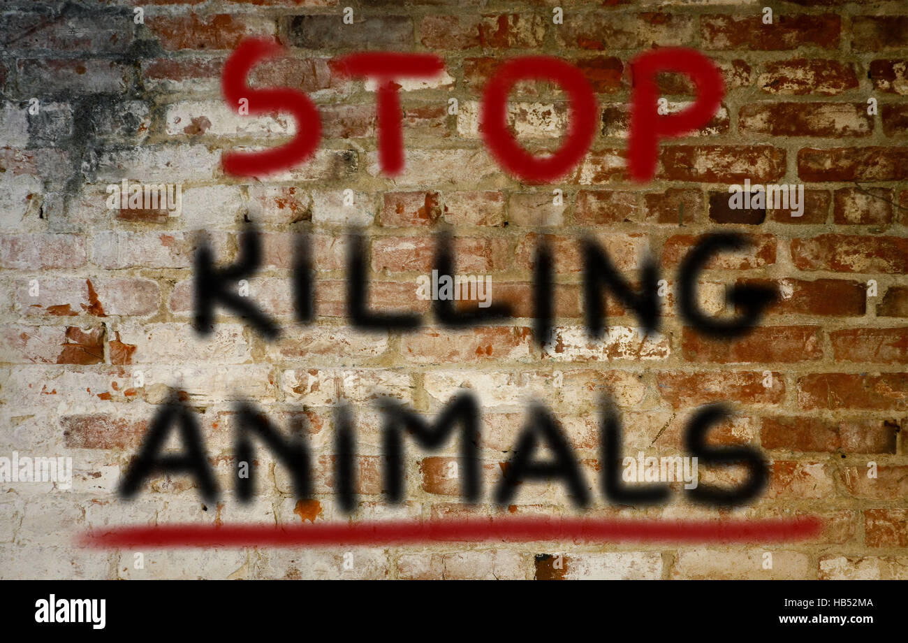 Stop Killing Animals Konzept Stockfoto