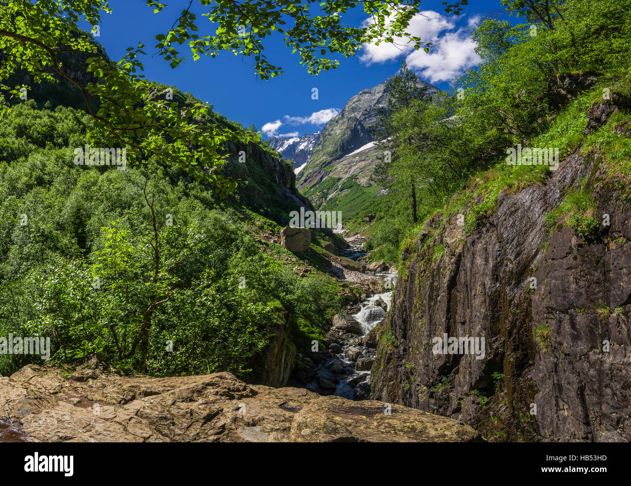 Kaukasus, Dombay, "Des Teufels Mühle" Stockfoto