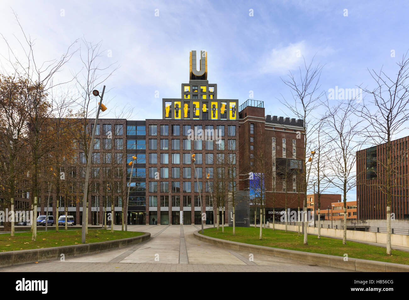 Dortmunder U-Turm oder Dortmunder U, Wahrzeichen der ehemalige Union-Brauerei, heute ein Arts centre, Dortmund, Deutschland Stockfoto