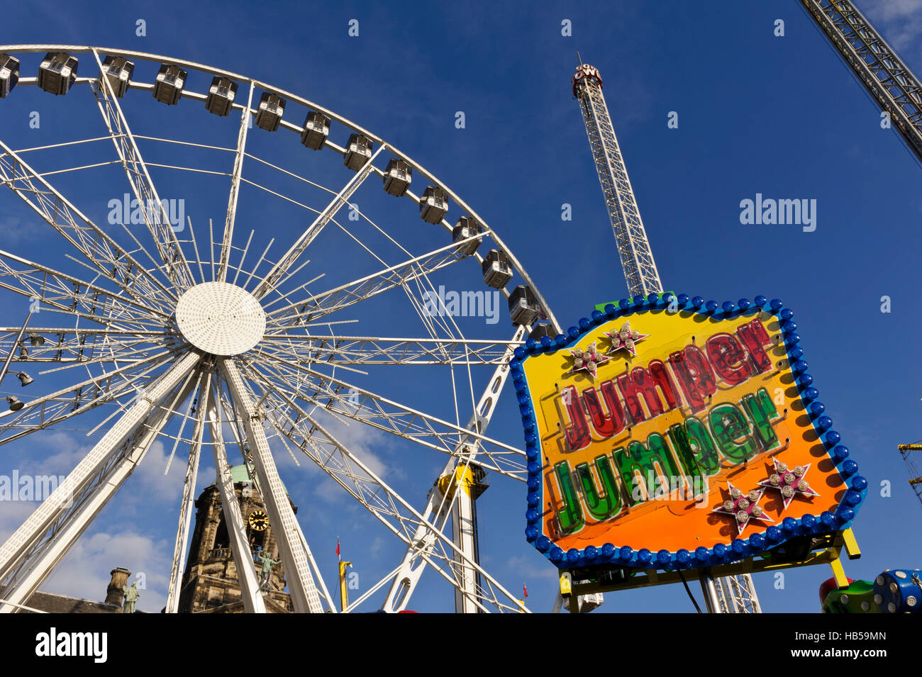 Ein Big-Riesenrad in eine Unterhaltung Platz in Amsterdam, Holland, Niederlande. Stockfoto