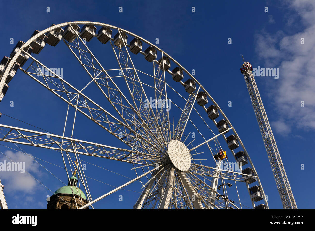 Ein Big-Riesenrad in eine Unterhaltung Platz in Amsterdam, Holland, Niederlande. Stockfoto