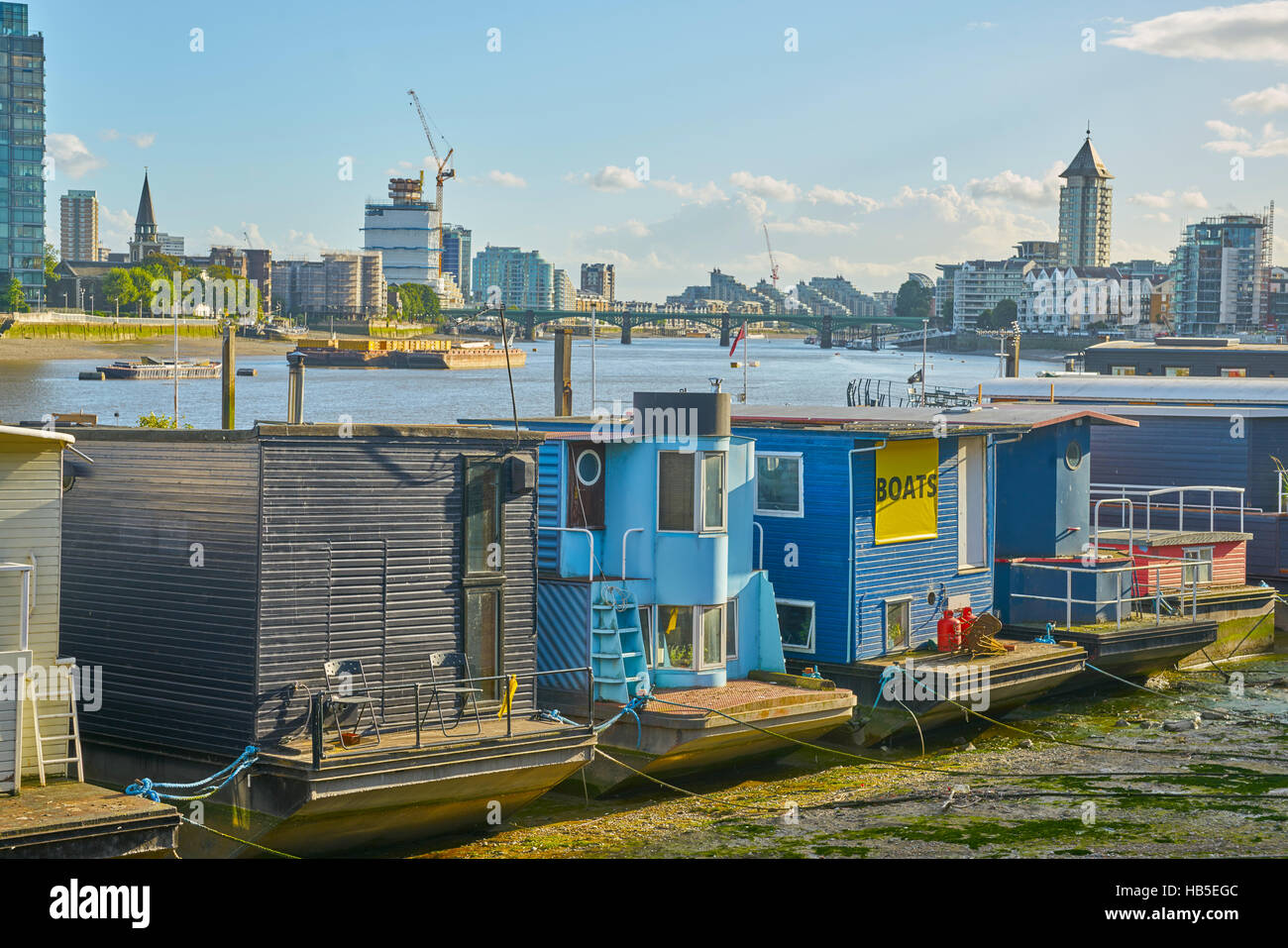 Hausboote, Chelsea. Thames House Boat. Stockfoto