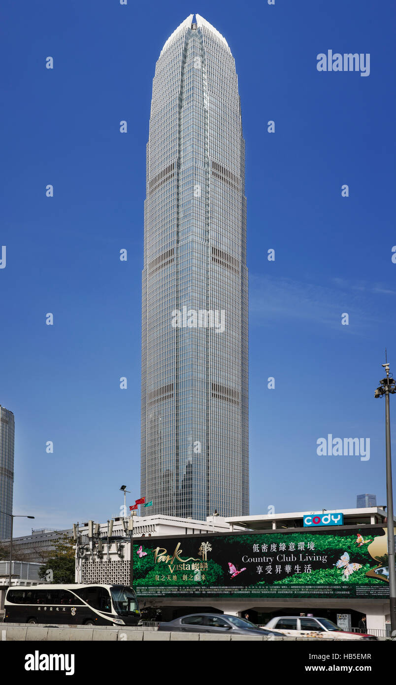 Blick von Kowloon auf Hongkong Island, IFC2 Tower, Hongkong, China Stockfoto