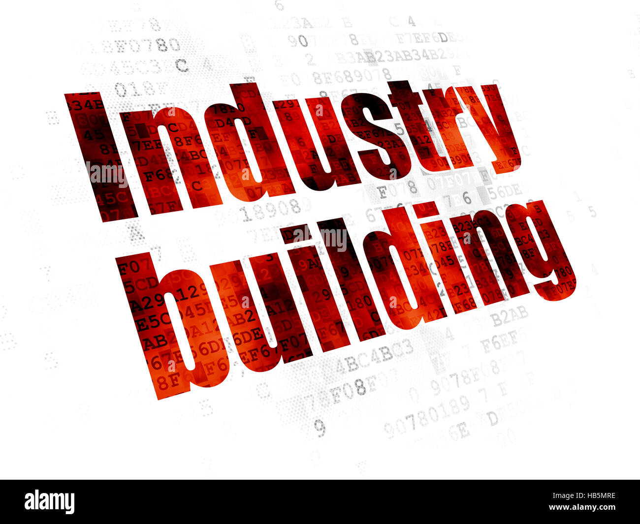 Industrie-Konzept: Industriegebäude auf Digital-Hintergrund Stockfoto