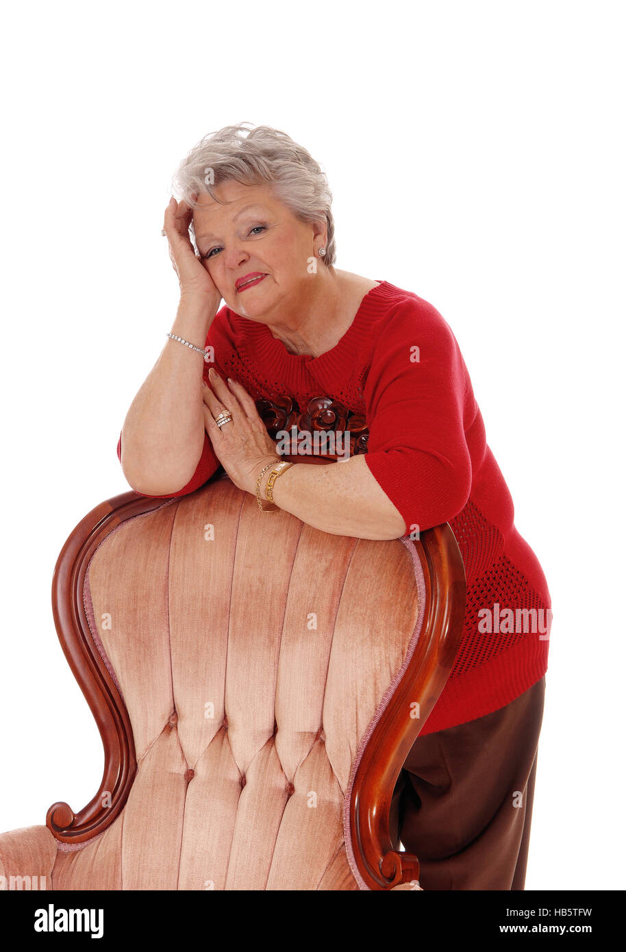 Glücklich entspannt senior Frau. Stockfoto