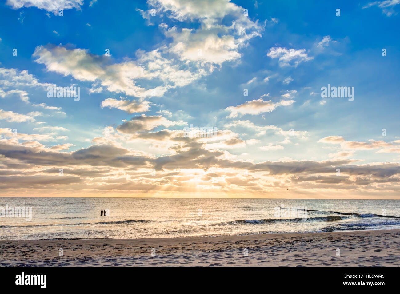 Strand am Morgen Stockfoto