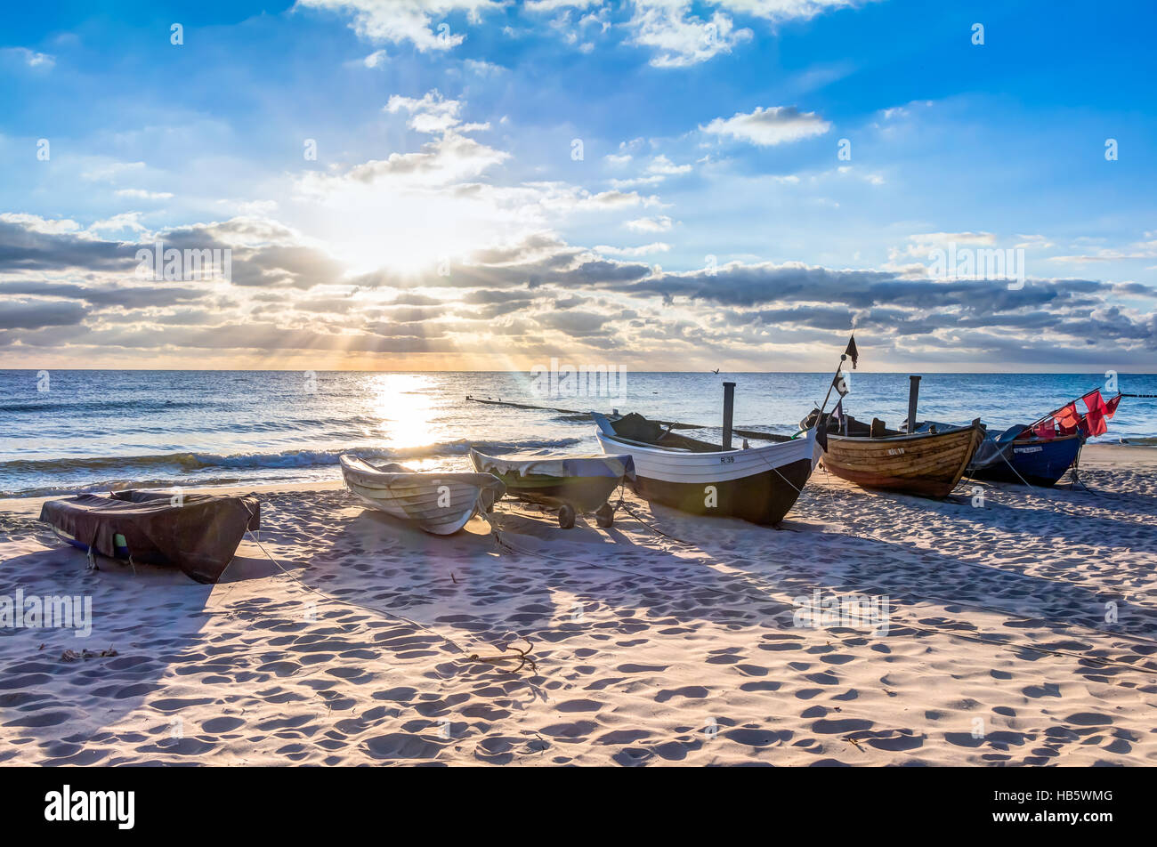 Strand am Morgen Stockfoto