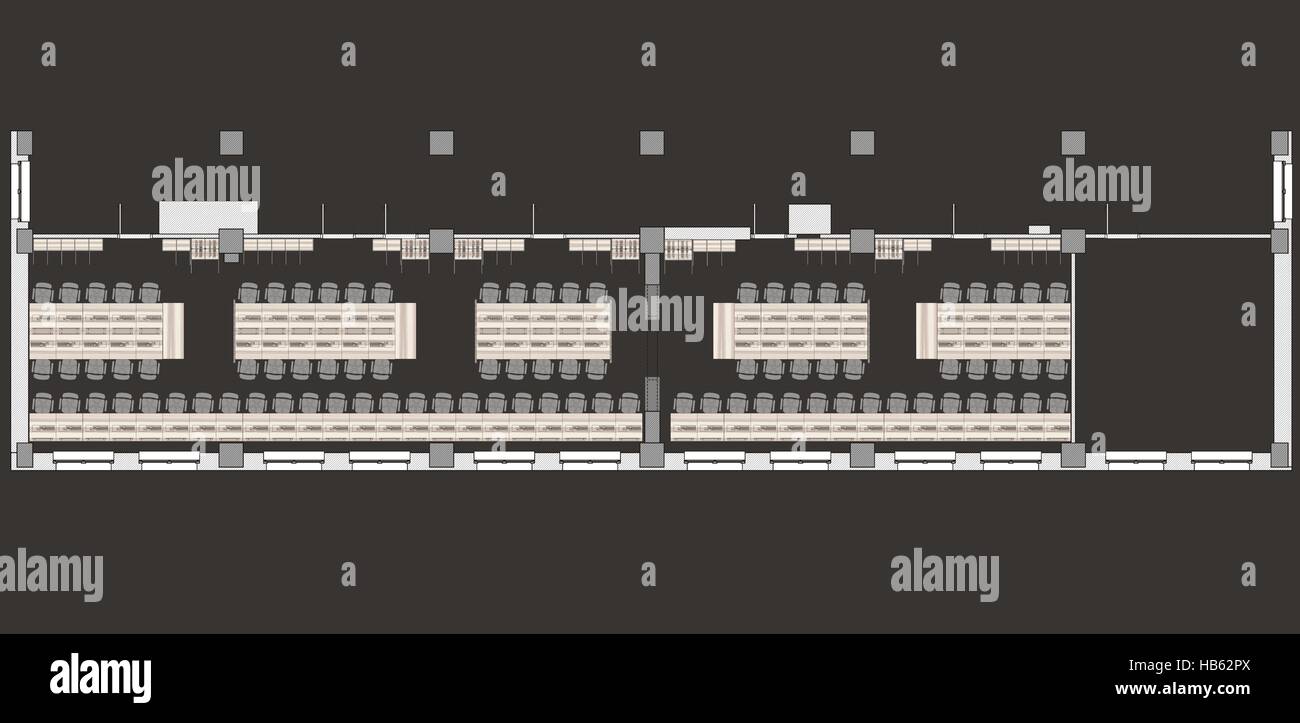 Großes Büro planen Stockfoto