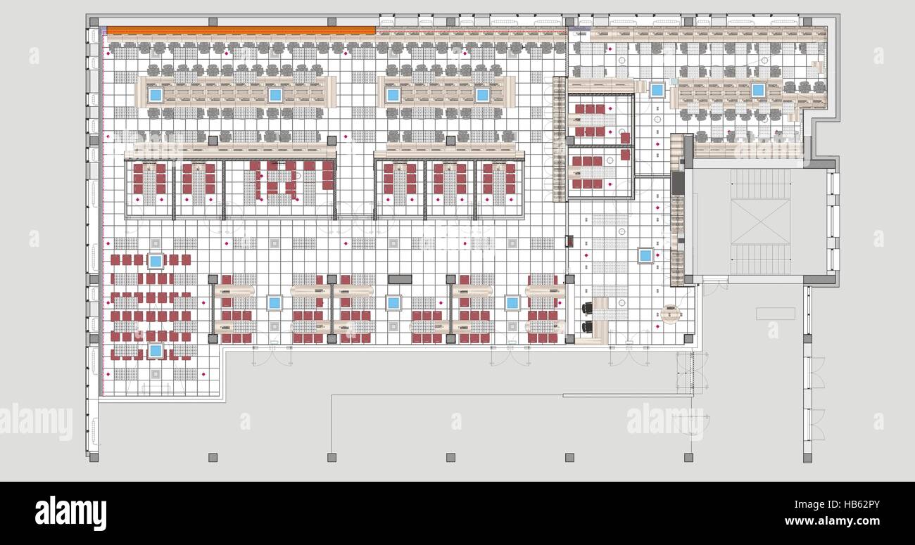 Großes Büro planen Stockfoto