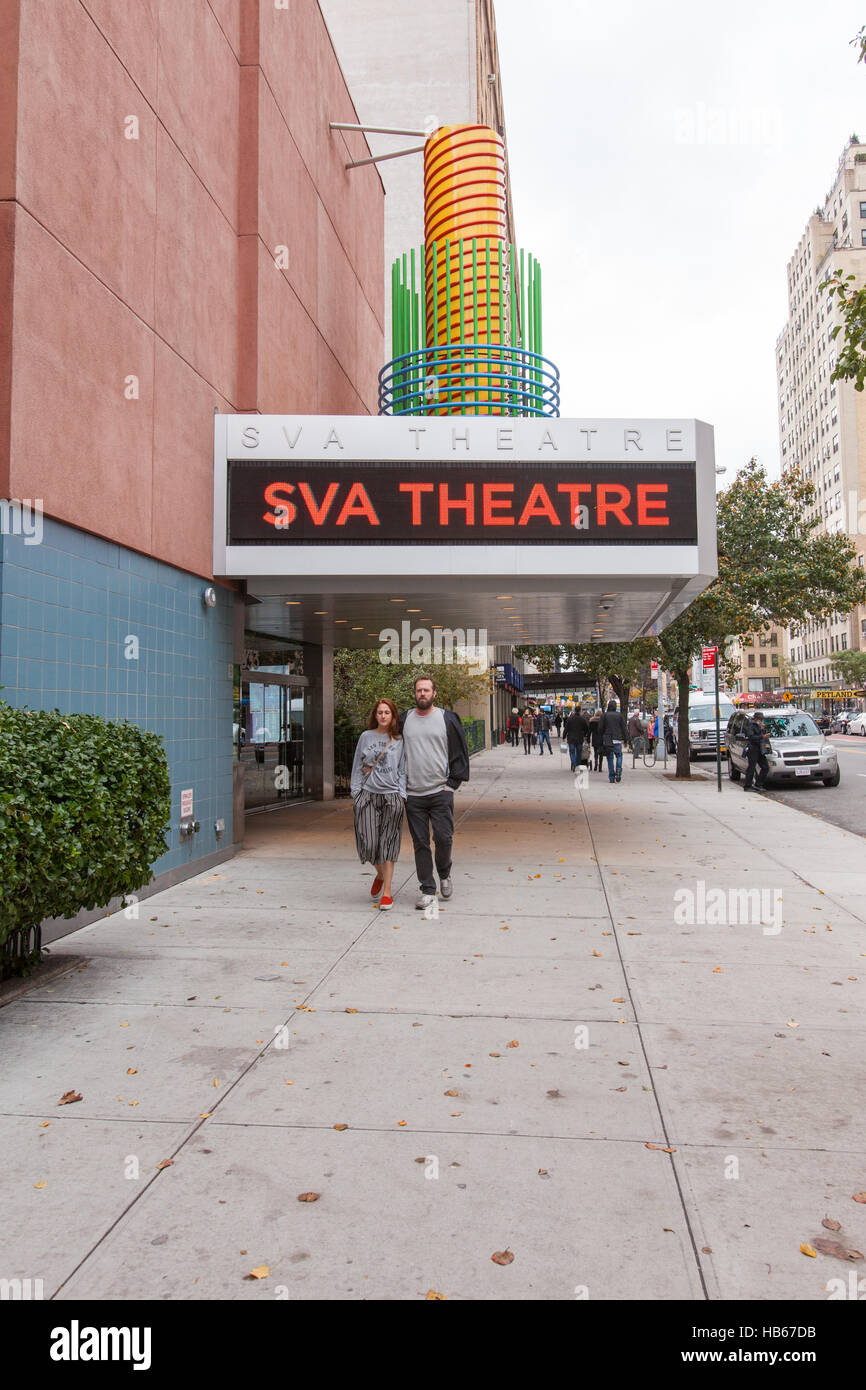Schule oder bildende Kunst Theater oder SVA Theater, Chelsea, New York City, Vereinigte Staaten von Amerika. Stockfoto