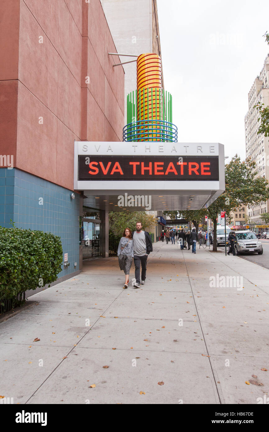 Schule oder bildende Kunst Theater oder SVA Theater, Chelsea, New York City, Vereinigte Staaten von Amerika. Stockfoto
