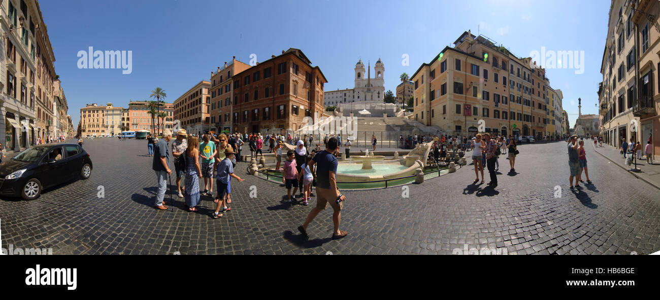 Die spanische Treppe von der Piazza Spagna im Herzen von Rom Stockfoto