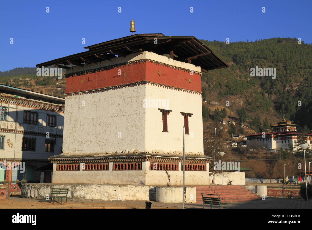 Kleinen Dzong in Paro Valley, Bhutan Stockfoto