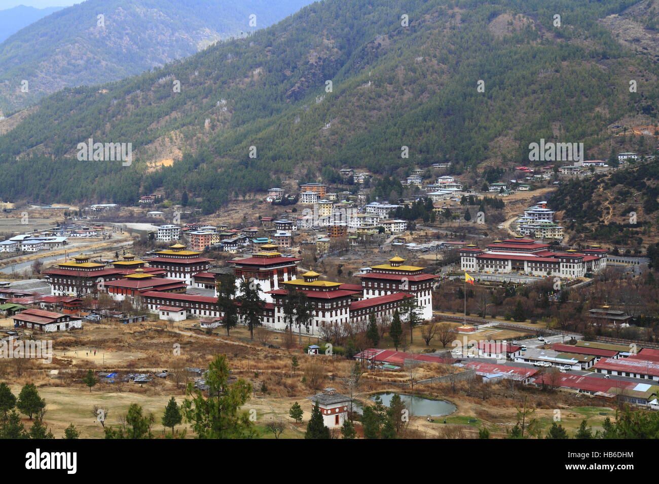 Tashichho Dzong in Thimphu Stockfoto