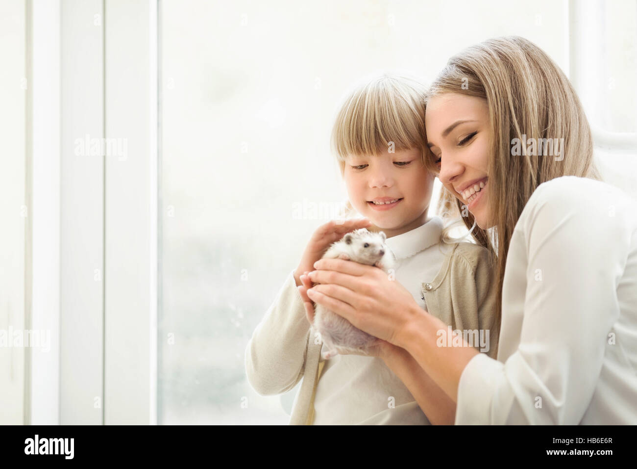 Familie mit Haustieren Stockfoto