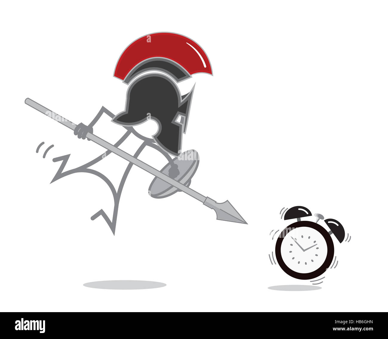 Spartanischer Krieger Vs Wecker Stockfoto