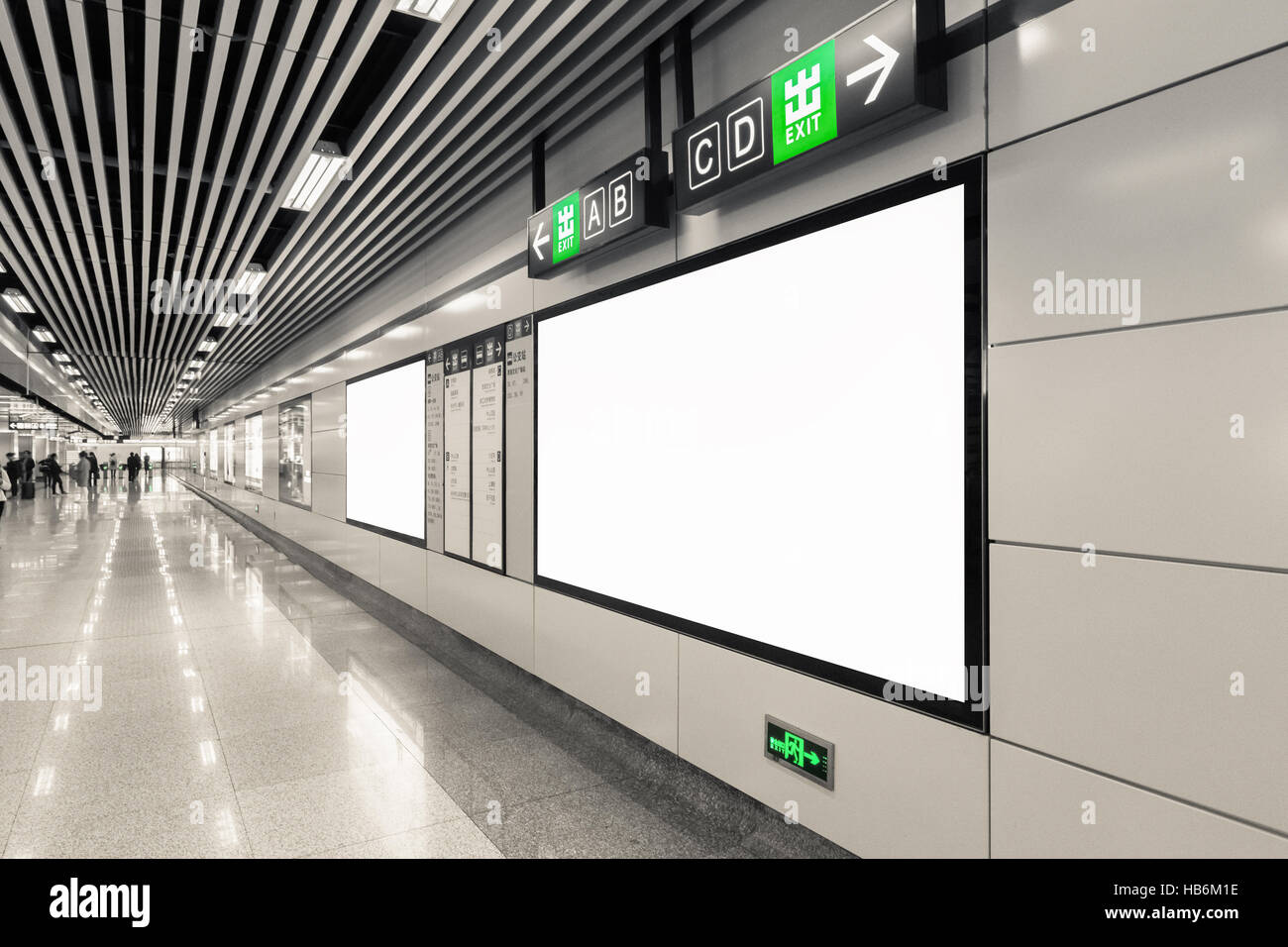 leeren Plakatwand in u-Bahnstation Stockfoto