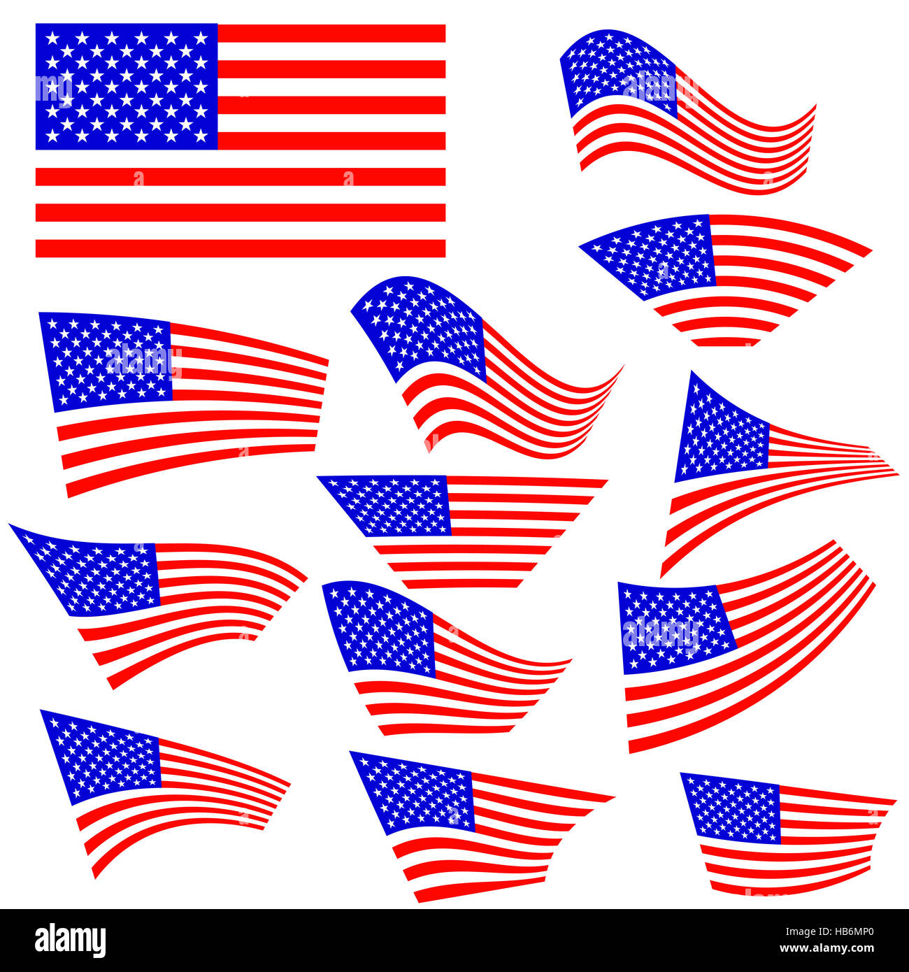 Amerikanische Flaggen-Icons Stockfoto