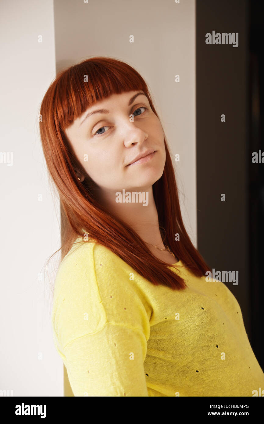 Closeup Portrait von schwangeren Stockfoto