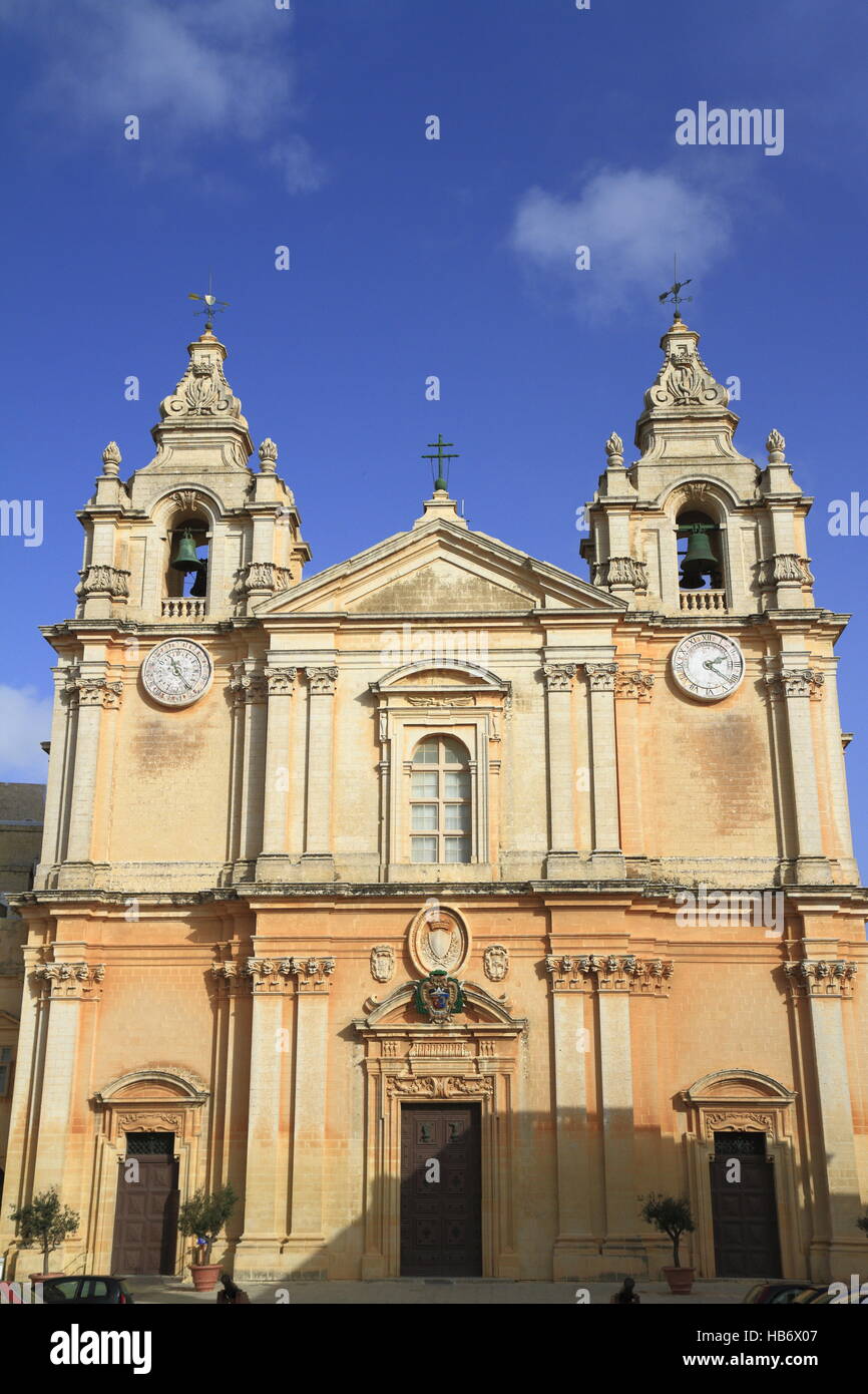 St. Peter-Paul-Kathedrale in Mdina. Stockfoto
